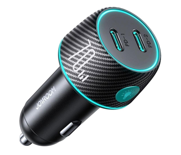 JoyRoom Ładowarka samochodowa 2x USB C 70W z podświetleniem LED - 1257675 - zdjęcie